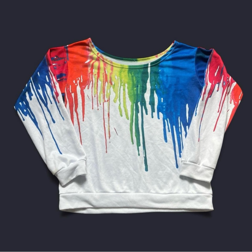 Dripping Rainbow Long Sleeve T-Shirt